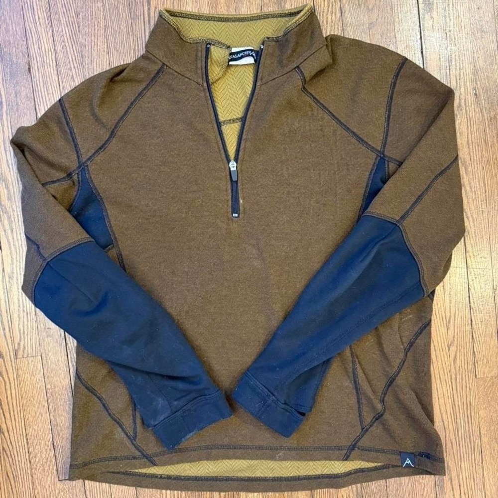 Avalanche brown quarter zip pullover large hiking
